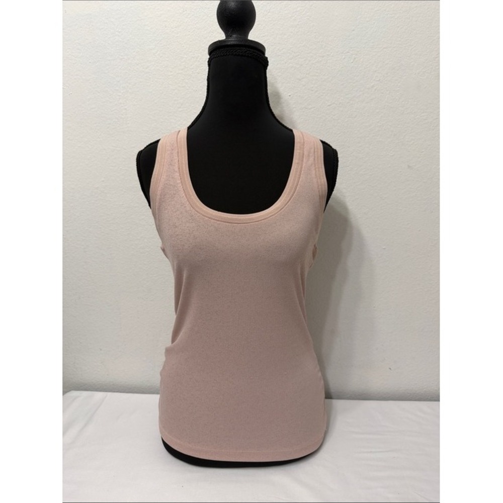 Zara Ribbed Tank Top Blush Pink Scoop Neck Stretch Basic Small